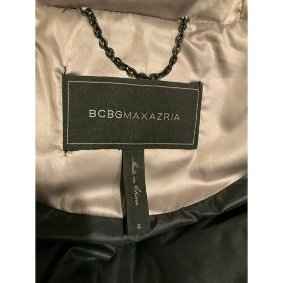 BCBG Max Azria Camel Puffer Vest W/ Detachable Faux Fur Trimmed Hood, Size S - Picture 8 of 9